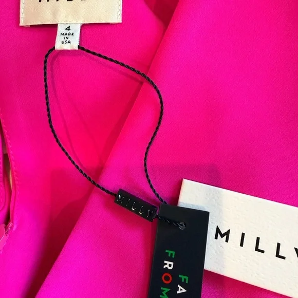 NWT Milly Pink (raspberry) Mandy Cady Mini Dress, size 4 - Picture 4 of 11